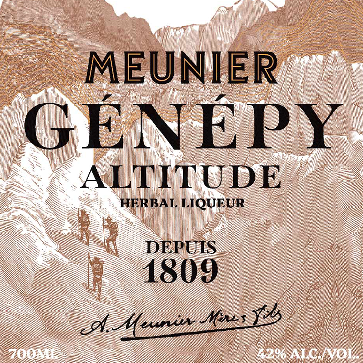 Meunier Génépy ‘Altitude’ Liqueur label