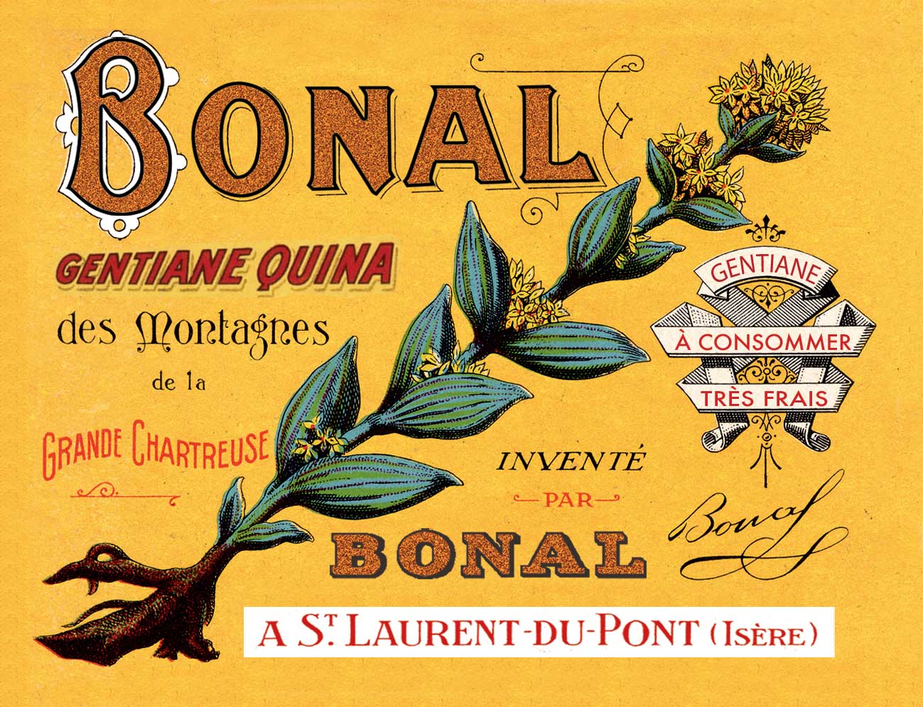 Bonal Gentiane-Quina label