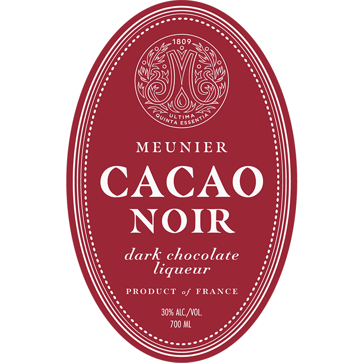 Meunier Cacao Noir Liqueur label