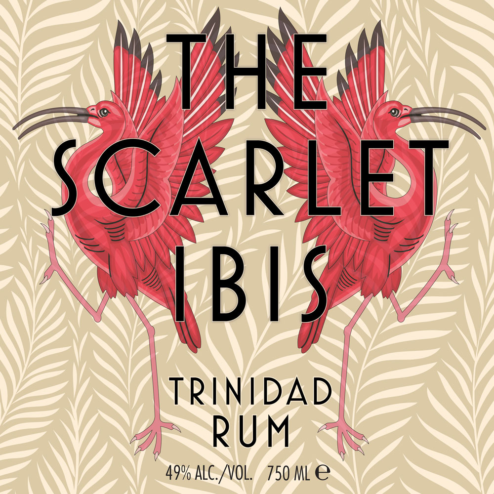 The Scarlet Ibis Trinidad Rum label