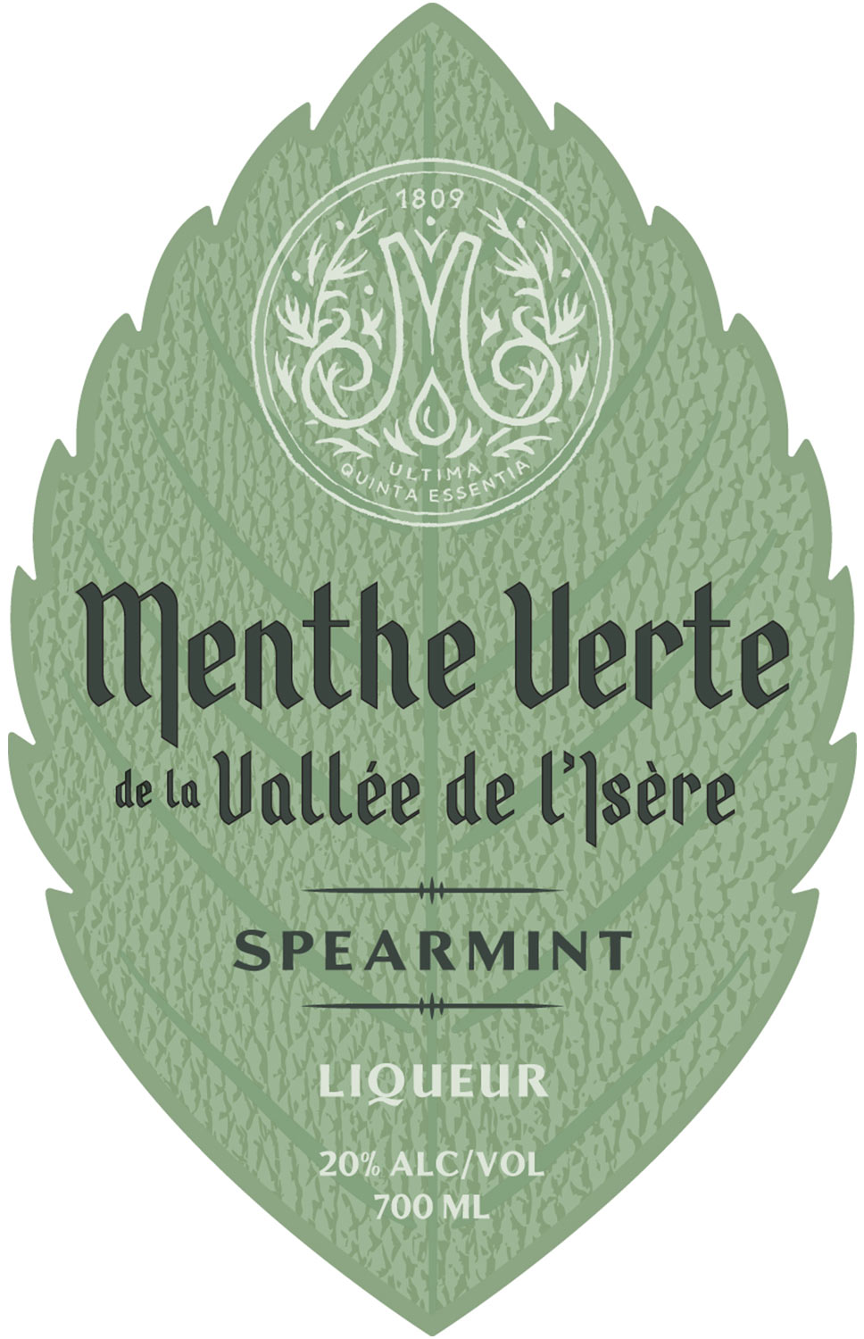 Menthe Verte Spearmint Liqueur label