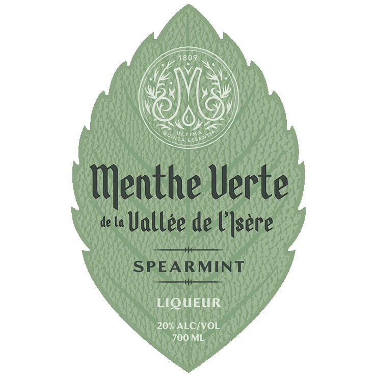Menthe Verte Spearmint Liqueur label